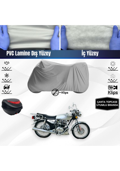Ultra Shop Kuba Filinta 100 Motosiklet Brandası Çanta Topcase Uyumlu Motor Branda