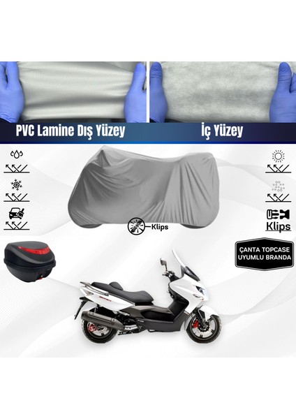 Ultra Shop Kymco Xciting 500 Motosiklet Brandası Çanta Topcase Uyumlu Motor Branda