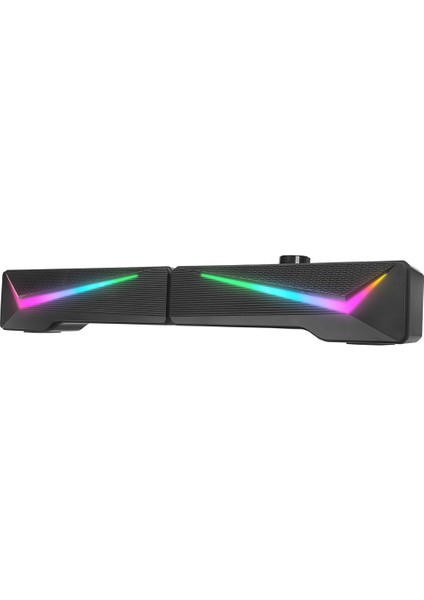 10W Rgb Ledli Oyuncu Siyah USB Soundbar USB 2.0 Hoparlör S157