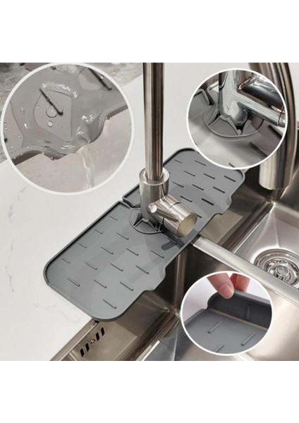 Tezgah Sıçrama Koruyucu Silikon Musluk Altı Mutfak Banyo Lavabo Akıtma Tahliye Ped Sabunluk Lavabo modelleri