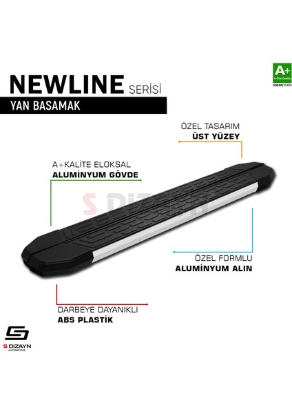 Dacia Jogger NewLine Aluminyum Yan Basamak 213 Cm 2022 Üzeri A+ Kalite