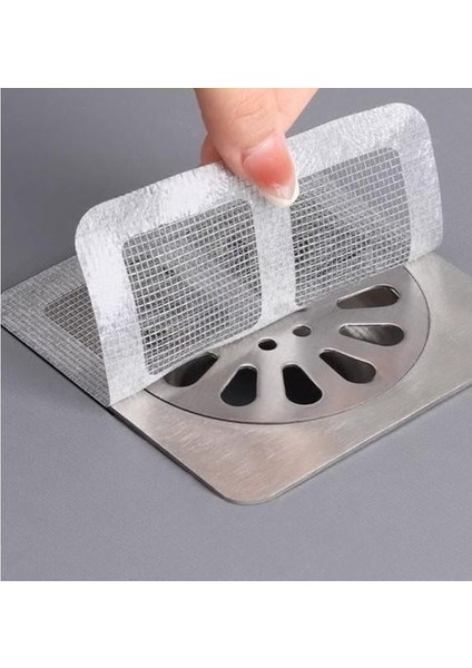 10 Adet Yapışkanlı Banyo Gider Süzgeci Saç Yakalayıcı Süzgeç Banyo Duş Gider Tıkanık Önleyici Süzgeç