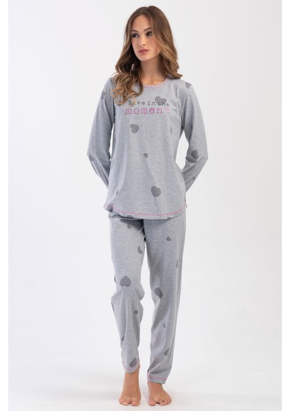 Kadın Büyük Beden Uzun Kol Pijama Takım 404066