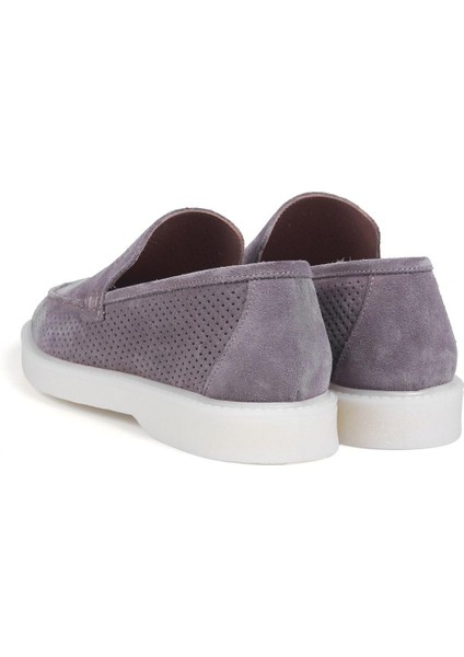 Kadın Vizon Süet Comfort Loafer Ayakkabı