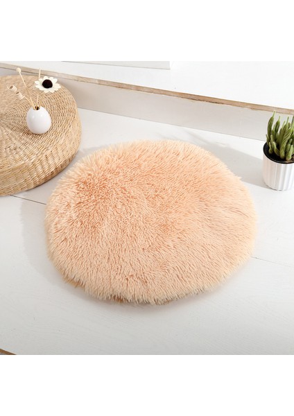 Kayısı Tarzı Çap 40 cm Yuvarlak Köpek Yatağı Matı Evcil Hayvan Yatağı Köpek Kediler Için Peluş Kedi Sevimli Yumuşak Sıcak Kedi Sepeti Köpek Aksesuarları (Yurt Dışından)