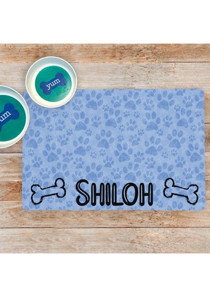 U Tarzı 45X30CM Köpek Kedi Için Özel Ad Desenli Kolay Yıkanabilen Pet Yemlik Matı Pet Mat Kap Tabak Pet Mat Su Içme Matı Pet Mat Mama Matı Pu Malzeme Özelleştirilmiş Isim Deseni (Yurt Dışından)