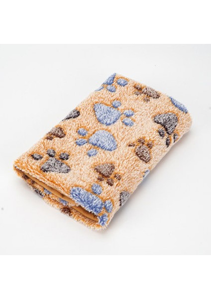 Çikolata Tarzı M 52X76CM Köpek Kedi Yatağı Battaniye Yumuşak Polar Kedi Yastık Battaniye Havlu Kış Sıcak Pati Baskılı Yavru Köpek Uyku Örtüsü Battaniye Köpek Kedi Matı (Yurt Dışından)