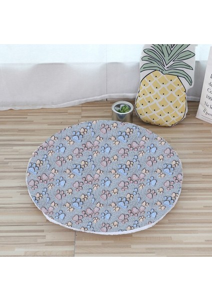 Kahverengi Tarzı Çap 40CM Yuvarlak Köpek Yatak Matı Çift Taraflı Evcil Hayvan Yatağı Kedi Yıkabilir Katlanabilir Yumuşak Sıcak Kedi Battaniyesi Köpek Aksesuarları (Yurt Dışından)