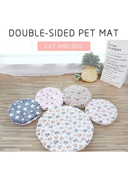 Beyaz Stil Çap 50CM Yuvarlak Köpek Yatak Matı Çift Taraflı Evcil Hayvan Yatağı Kedi Yıkabilir Katlanabilir Yumuşak Sıcak Kedi Battaniyesi Köpek Aksesuarları (Yurt Dışından) modelleri