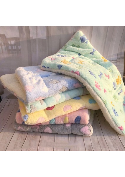 Sarı Aşk Tarzı 3-48X68CM Köpek Kedi Yumuşak Polar Yatak Matı Yavru Chihuahua Yastık Ev Halısı Sıcak Tutma Örtüsü (Yurt Dışından)