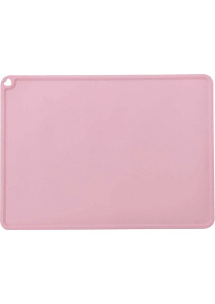 Pembe Tarzı S (41 x 31 Cm) Kedi Için Suya Dayanıklı Kaymaz Pet Mat Silikon Pet Mama Matı Kedi Mama ve Su Matı Köpek Mama Matı Kolay Temiz (Yurt Dışından)