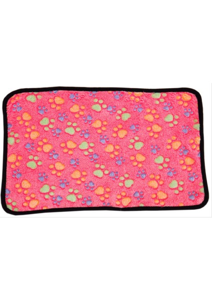 Kırmızı Ayak Izleri Stili 76X53CM Köpek Kedi Yatağı Battaniye Koltuk Yumuşak Halı Malzemeleri (Yurt Dışından)