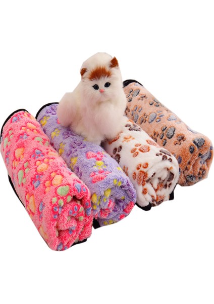Kırmızı Ayak Izleri Stili 76X53CM Köpek Kedi Yatağı Battaniye Koltuk Yumuşak Halı Malzemeleri (Yurt Dışından) modelleri