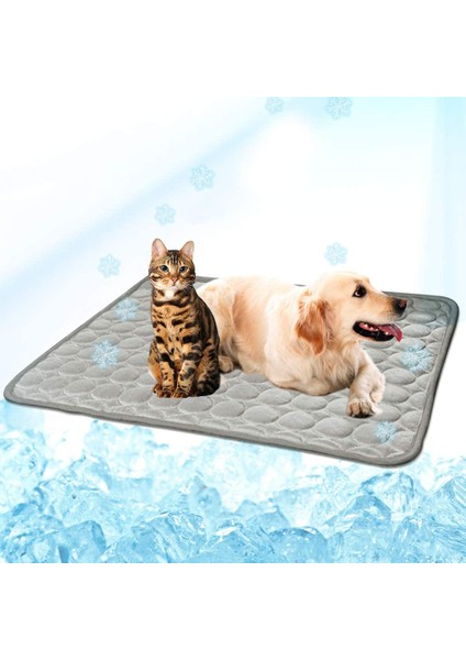 Gri Stil 50X40CM Köpekler Kediler Için Yazlık Kendinden Soğutmalı Mat, Nefes Alabilen Evcil Hayvan Kafes Ped, Taşınabilir Yıkanabilir Evcil Hayvan Soğutma Battaniyesi (Yurt Dışından)