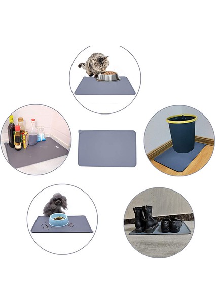 Mavi Stil 47X29,5 cm Su Geçirmez Evcil Hayvan Matı Köpek Kedi Katı Renk Silikon Evcil Hayvan Yem Matı Kase Içme Matı Köpek Mama Yerleştirme Altlığı Kolay Yıkama Toksik Olmayan (Yurt Dışından) fırsatları