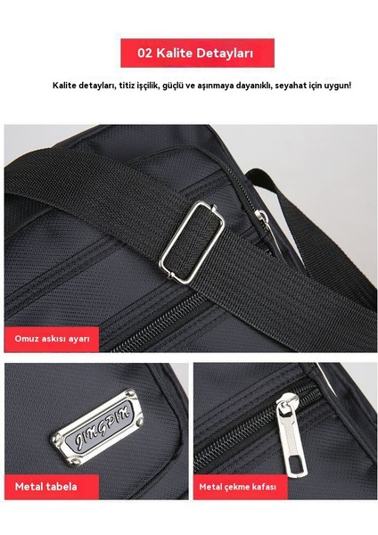 Erkekler Için Rahat, Büyük Kapasiteli, Çok Katmanlı, Su Geçirmez Omuz Crossbody Çantası (Yurt Dışından)