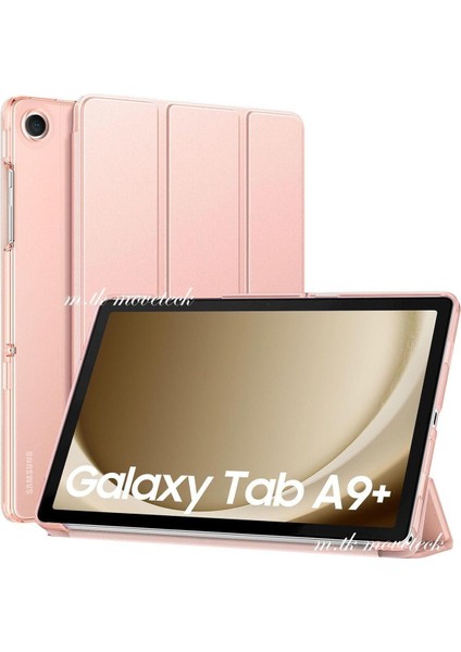 Samsung Galaxy Tab A9 Plus 11 Inç Kılıf Akıllı Smart Uyku Modlu Standlı Şeffaf Smart Kapaklı SM-X210