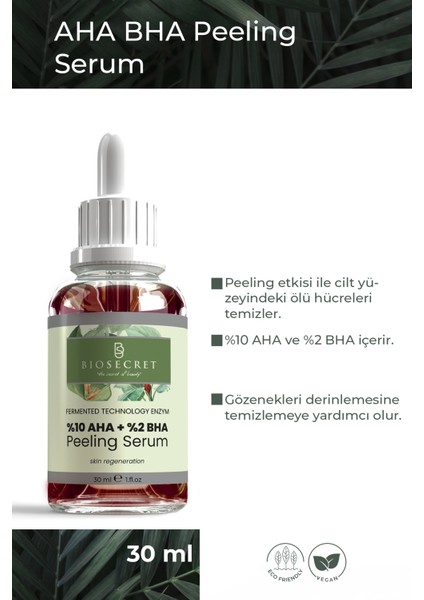 Aha Bha Serum Fermented Technology Enzym %10 Aha Anzym Comple- %2 Bha Peeling Serum