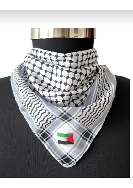 Filistin Temalı Fular 45X45 Unisex Günlük Kullanıma Uygun Puşi Şal Kefiye Filistin Bayrak AFL2364