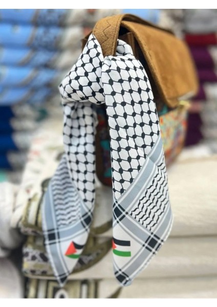 Filistin Temalı Fular 45X45 Unisex Günlük Kullanıma Uygun Puşi Şal Kefiye Filistin Bayrak AFL2364