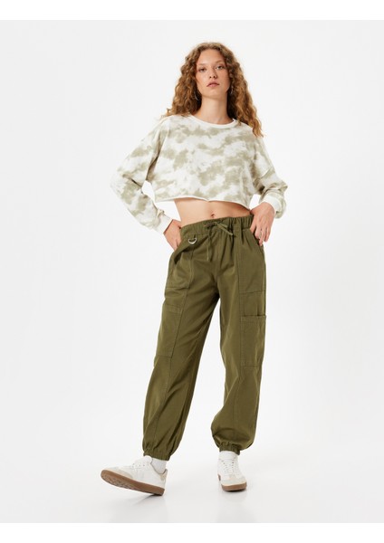 Jogger Pantolon Kargo Cepli Beli Bağcıklı Slim Fit