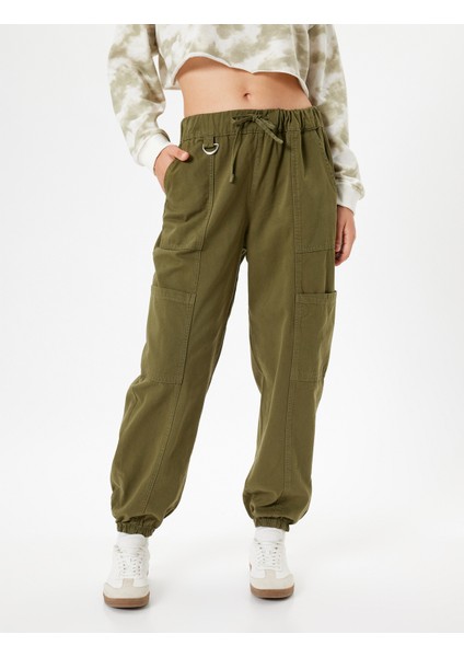 Jogger Pantolon Kargo Cepli Beli Bağcıklı Slim Fit modelleri