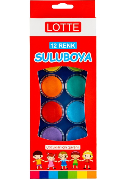 Lotte Suluboya 12 Renk Büyük Boy 12'li Paket