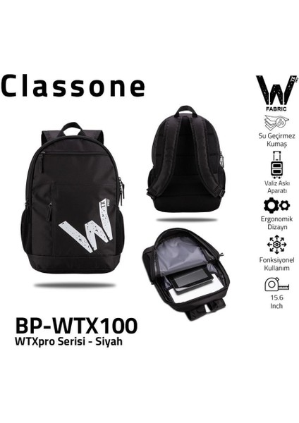 BP-WTX100 Energy Serisi 15.6"su Geçirmez Kumaş Laptop Notebook Sırt Çantası Siyah fiyatları