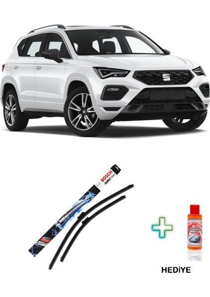 Seat Ateca 2016 - 2021 Bosch Aerotwin Serisi Silecek Takımı + Cam Şampuanı Hediyeli