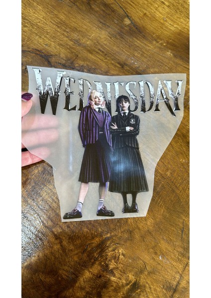 21X19 cm Ütü Ile Yapışan Wendesday Transfer Baskı Tişört Baskı Arma