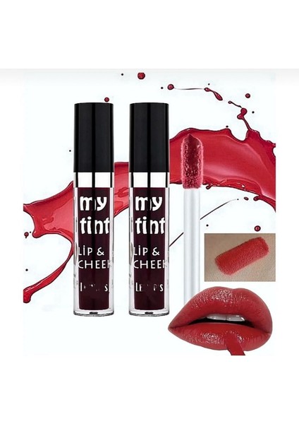 Dudak ve Yanağa Uygulanabilen Ruj ve Allık Kırmızı Tint Lip And Cheek