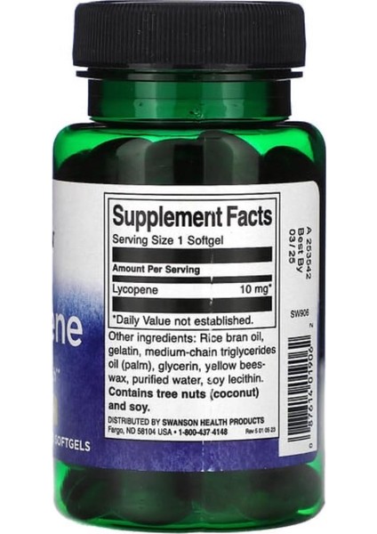 Swanson, Lycopene, 10MG, 120 Softgels