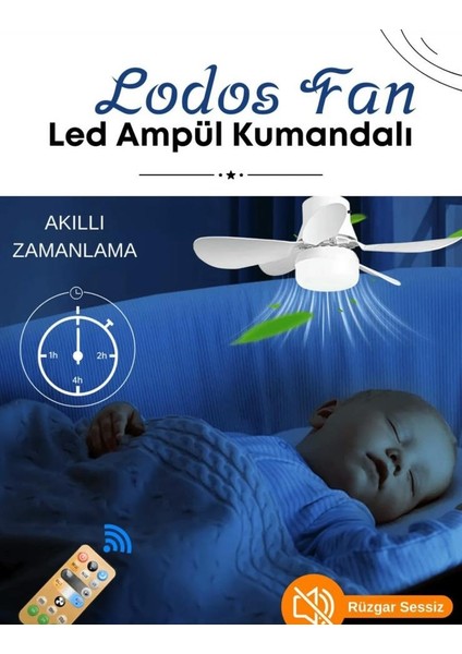 Lodos Fan Vantilatör Aydınlatma Kumandalı