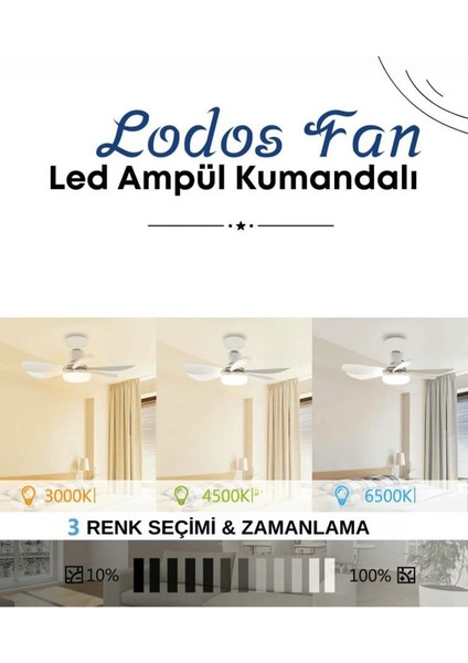 Lodos Fan Vantilatör Aydınlatma Kumandalı