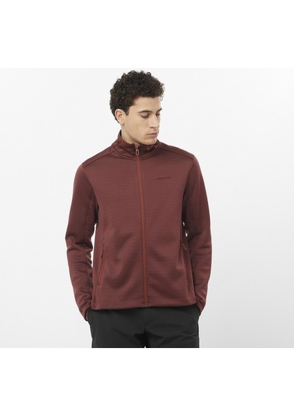 Essential Erkek Tam Fermuar Polar - Bordo