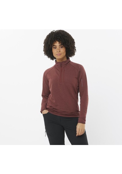 Essential Lightwarm Kadın Yarım Fermuar Polar - Bordo