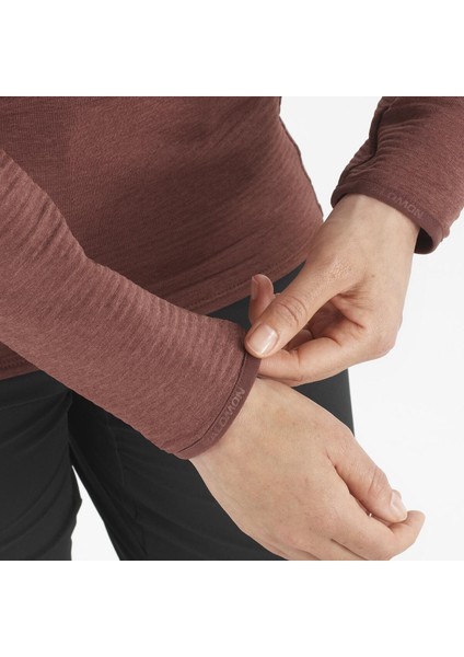 Essential Lightwarm Kadın Yarım Fermuar Polar - Bordo modelleri