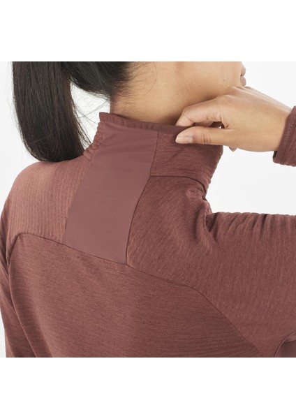 Essential Lightwarm Kadın Yarım Fermuar Polar - Bordo indirimleri