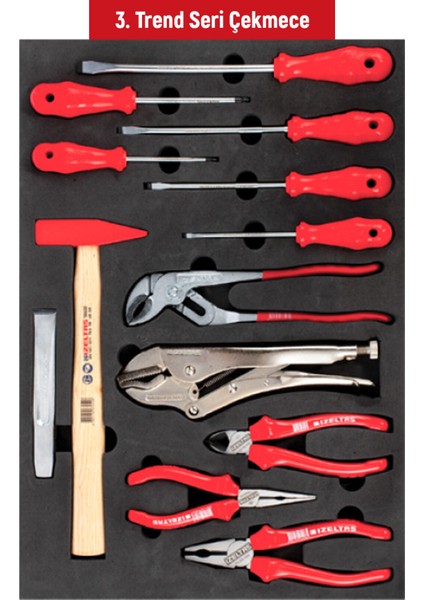 93 Parça Trend Serisi Takım Dolabı (5 Çekmeceli) modelleri