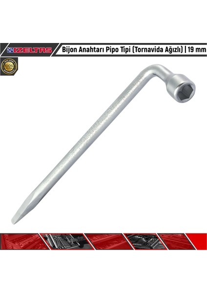 Bijon Anahtarı Pipo Tipi (Tornavida Ağızlı) 19 mm