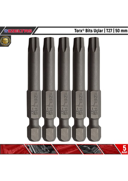 Torx® Bits Uç | T27 | 50 mm | 5 Adet