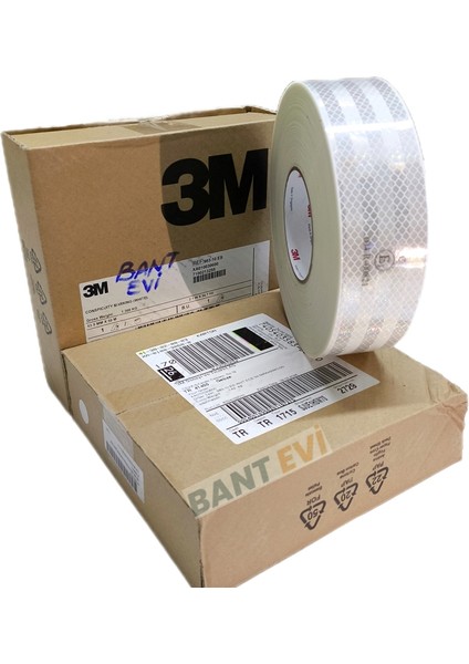 3m Reflektif Bant Beyaz 55mmx5metre Tüvtürk Onaylı 3m 983 Diamond Grade Reflektör Şerit
