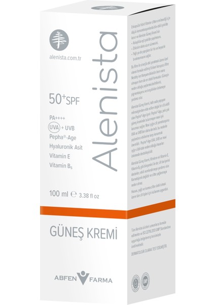 Alenista Yüksek Korumalı, Vitaminli 50+ Spf Güneş Kremi 100 ml
