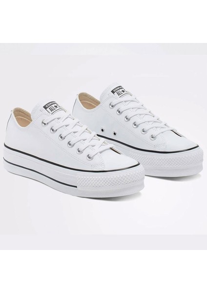 Chuck Taylor All Star Leather Platform Beyaz Sneaker 561680C-102 fiyatları