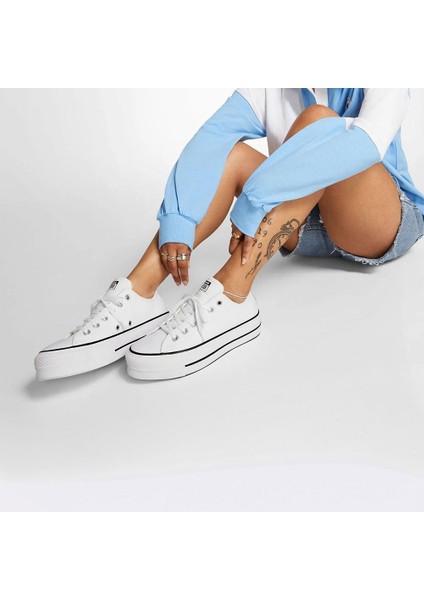 Chuck Taylor All Star Leather Platform Beyaz Sneaker 561680C-102 modelleri