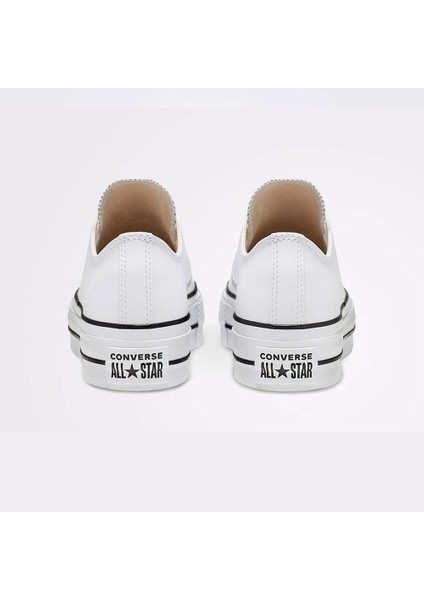 Chuck Taylor All Star Leather Platform Beyaz Sneaker 561680C-102 fırsatları