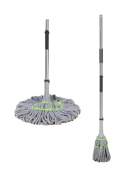 45 cm Alanı Tek Hamlede Temizleyen Tasarım Harikasıteleskopik Kendinden Sıkmalı Örgülü Twister Mop (4202)