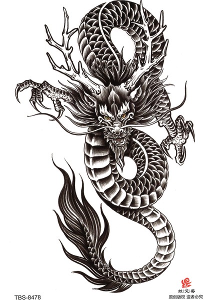 BP Tattoo Ejderha Geçici Dövme Unisex Dragon Tattoo