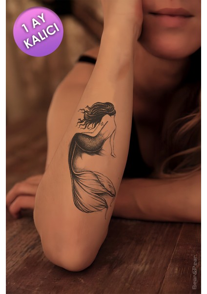 BP Tattoo 1 Ay Kalıcı Mermaid Tattoo Geçici Kadın Dövme