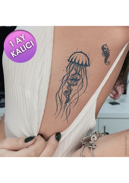 Nautica 30 Gün Kalıcı Tattoo Deniz Anası Deniz Atı Dövme